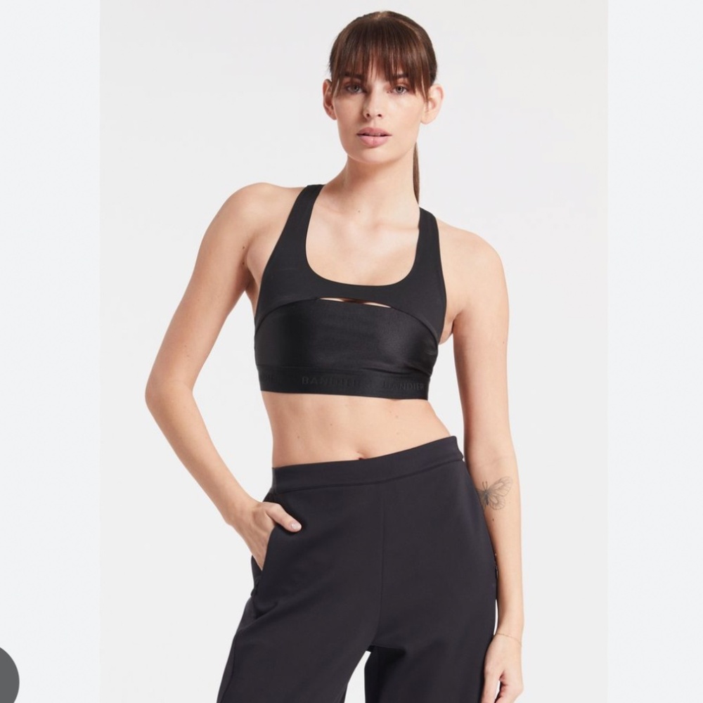 Bandier Sport Logo Bra in Black , size small